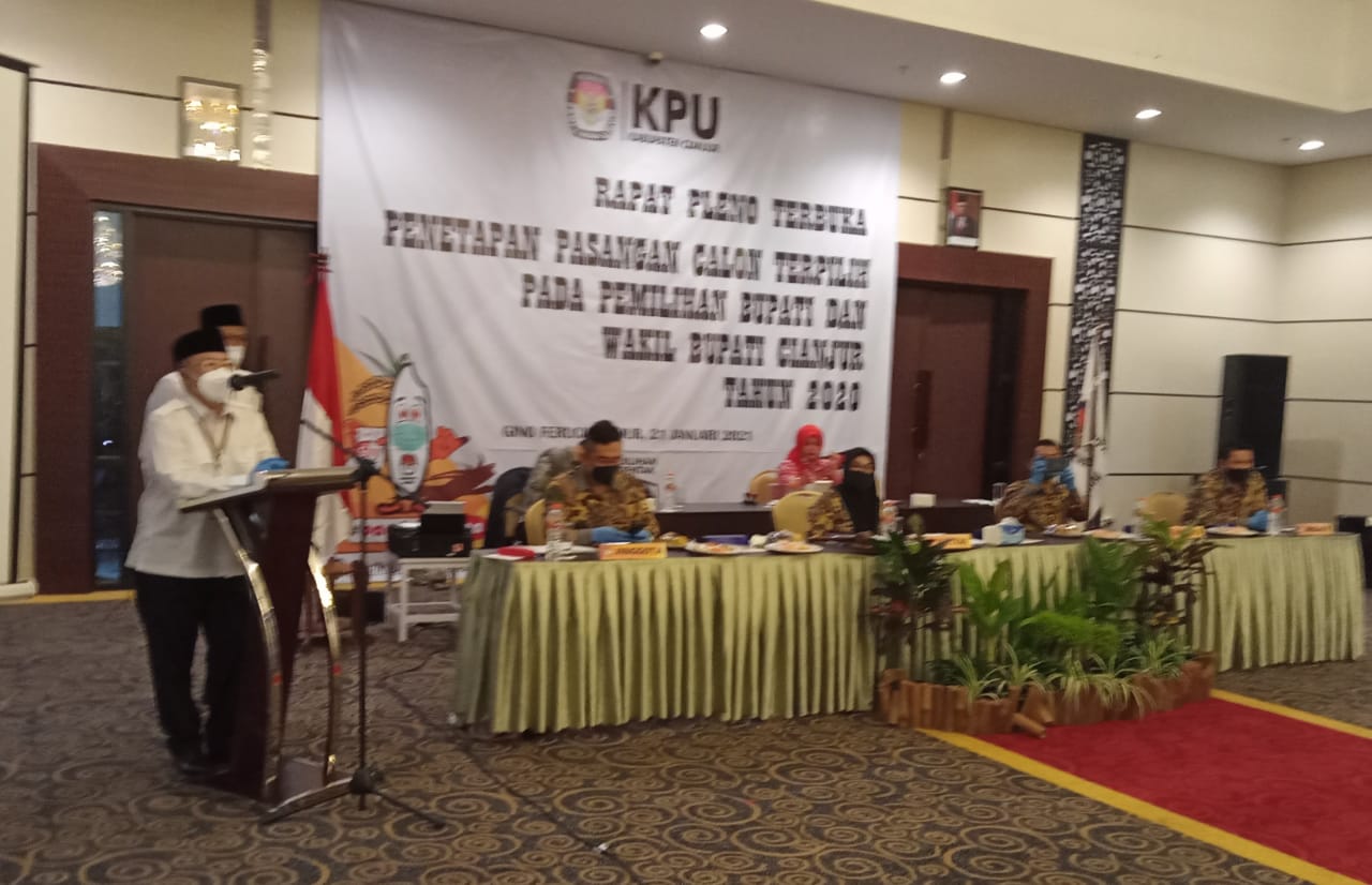KPU Cianjur Tetapkan Bupati/Wakil Bupati Terpilih Pilkada 2020